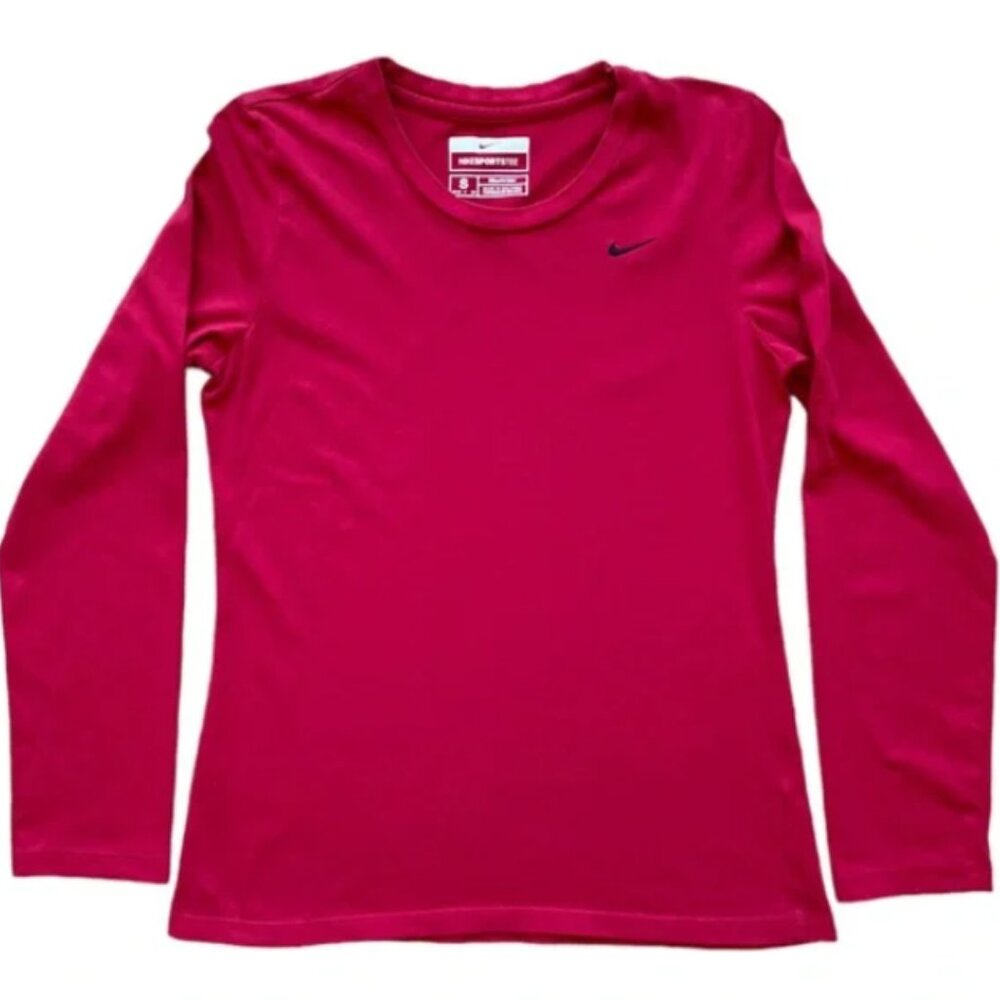 Nike - Sports Tee Dry Fit Long Sleeve Crewneck 257882 | Poppy Pink | Size Large